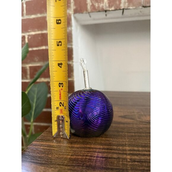 Iridescent Glass Oil Lamp with Wick - Picture 4 of 10